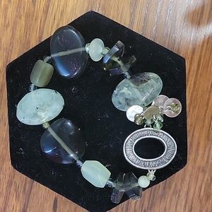 Silpada green/silver stretch bracelet